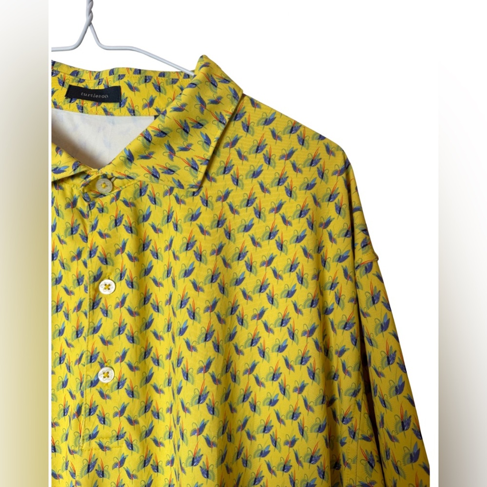 Do not buy//turtleson Polo Fly Fishing Print Short Sleeve 2XL Men